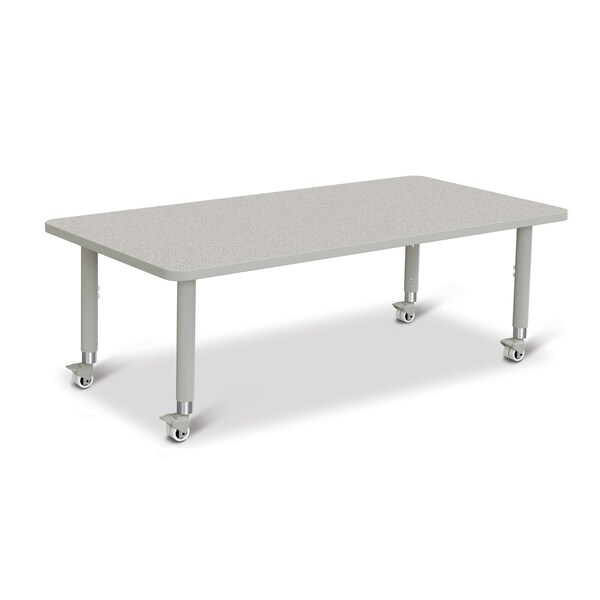 Berries Rectangle Activity Table, 30 in. x 60 in., Mobile, Freckled Gray/Gray/Gray